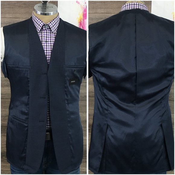 Jaeger Mens Blazer Sport Coat Three Button Jacket Wool Size 38R Men Casual Suits - Picture 7 of 13